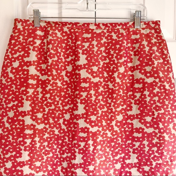 Doncaster Linen & Silk Salmon Pink Floral Print Mini Skirt Size 14 - Picture 2 of 16